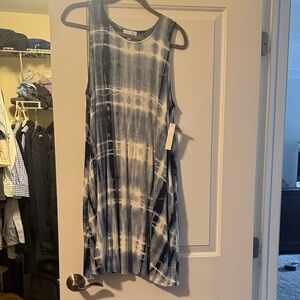Navy Tie Dye dress with pockets